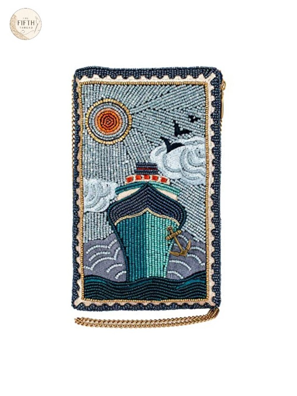 Handcrafted Beaded Crossbody Phone Bag Adjustable Strap